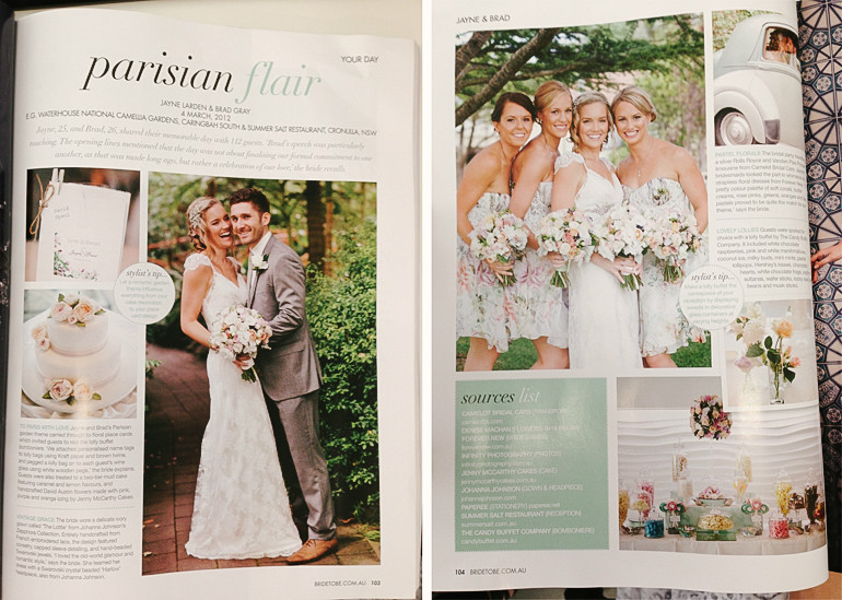 Jayne & Brad Wedding feature in Bride to Be mag Wedding Photography